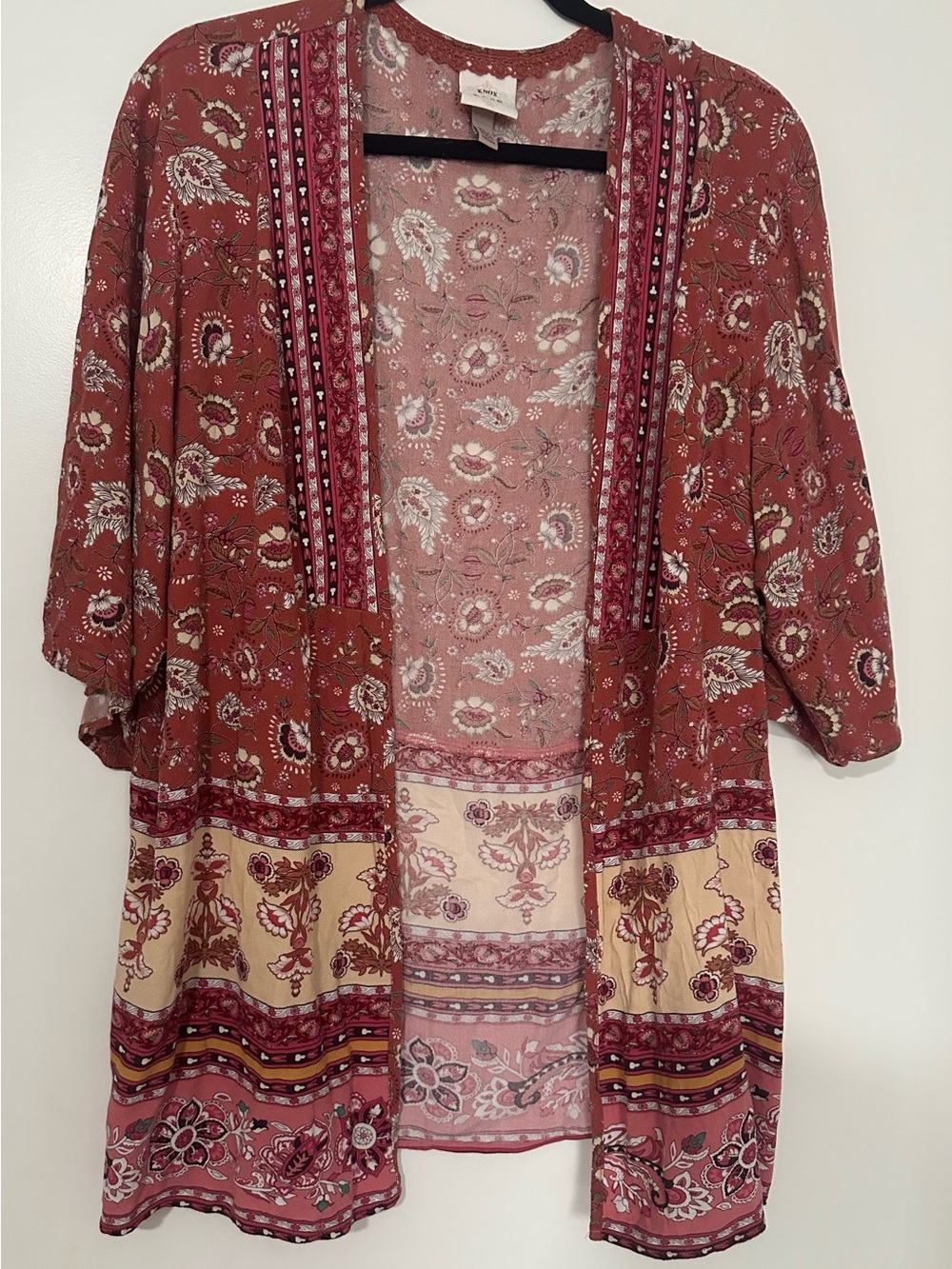 Knox Rose Floral Kimono in Rust and Cream